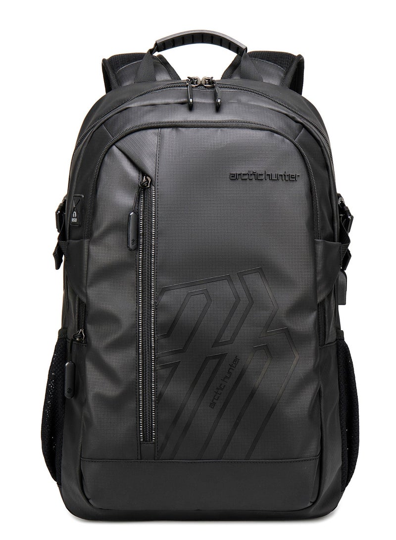 ARCTIC HUNTER Laptop Backpack for Unisex 28L Travel Backpack with 15.6-inch Laptop Pocket Compartment Business Backpack with Power Bank USB Port Water Resistant Premium Office Backpack B00387 Black - Image 3